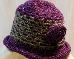 Purple & silver rolled brim hat